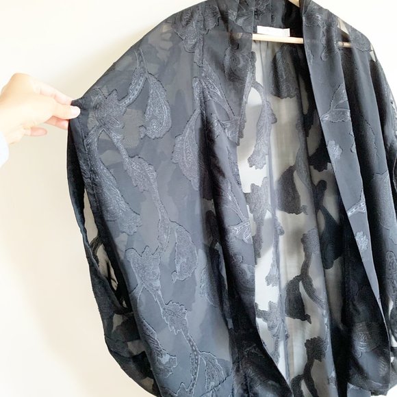 MINKPINK | Sheer Long Black Cardigan - Picture 2 of 12